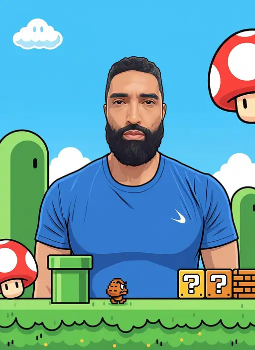 Place him on Super Mario scenario