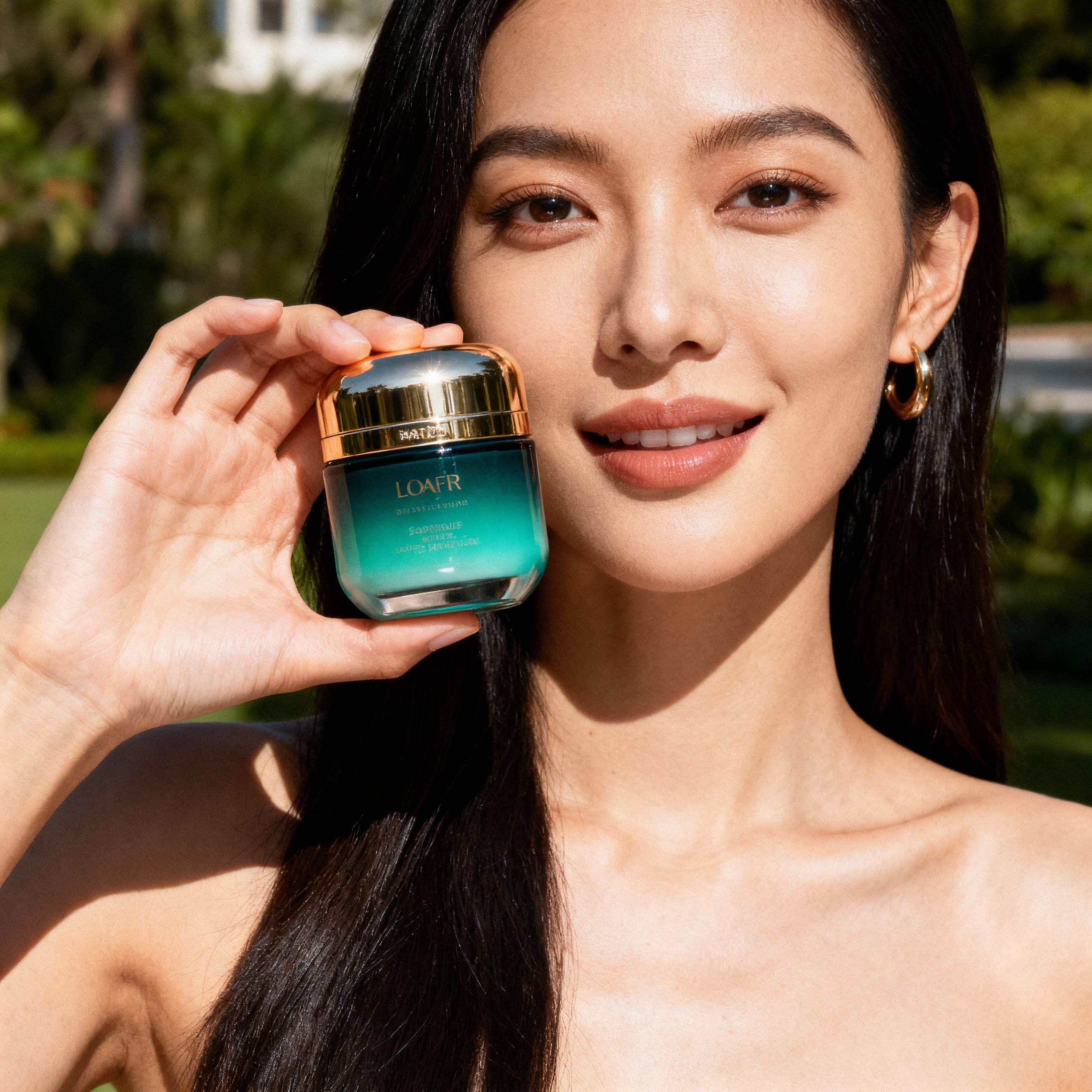 Generate commercial-style product photos featuring a professional model holding the product with precise poses, lighting, and background.