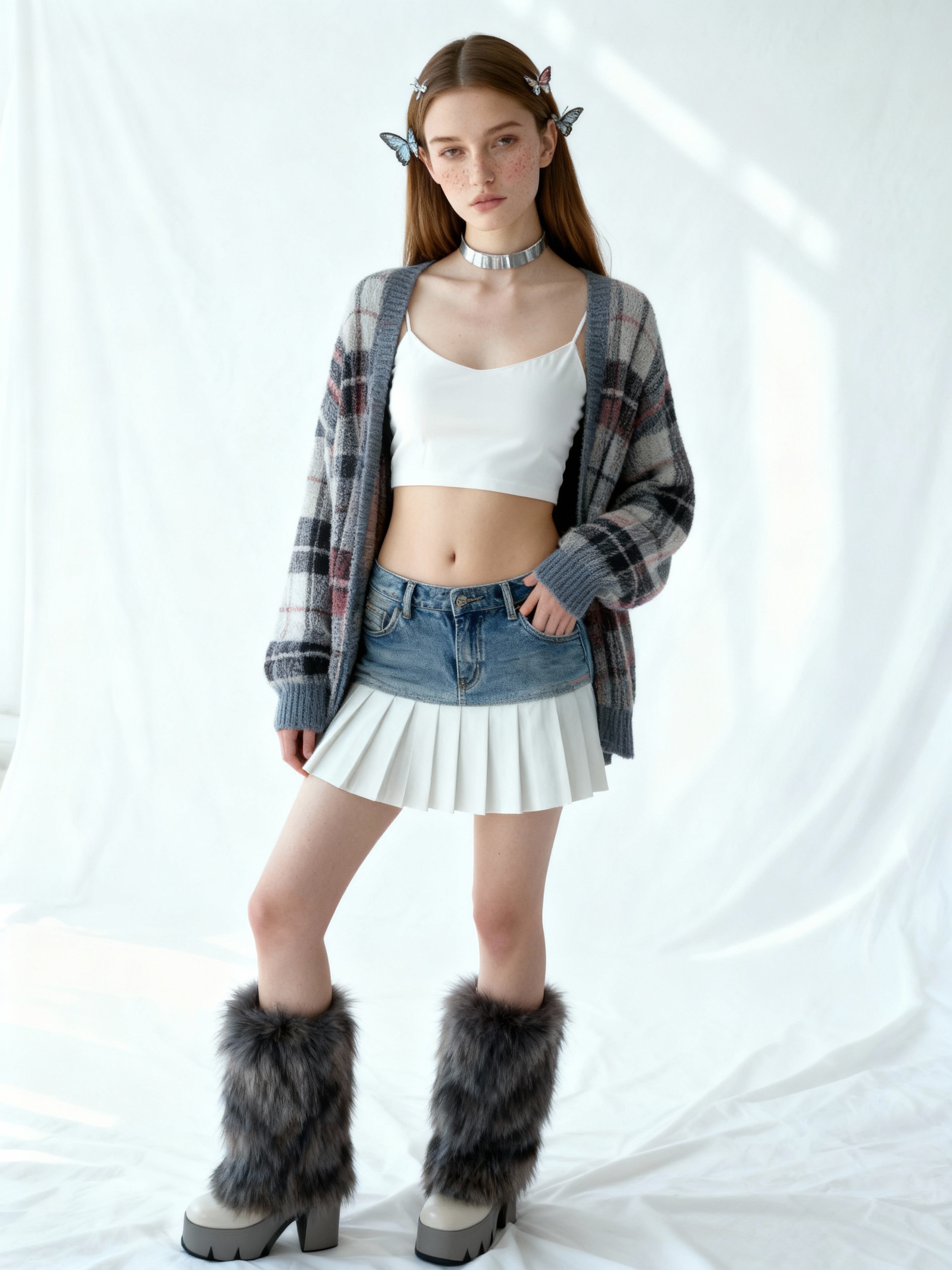 Transform photos into bold Y2K-inspired fashion visuals with retro-futuristic styling, playful accessories, and iconic early-2000s aesthetics.