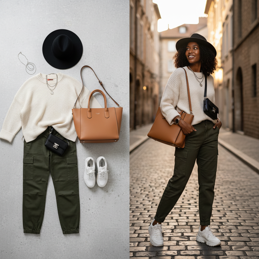 Visualize clothing or accessories worn by diverse models in studio or lifestyle settings to preview fit and style.