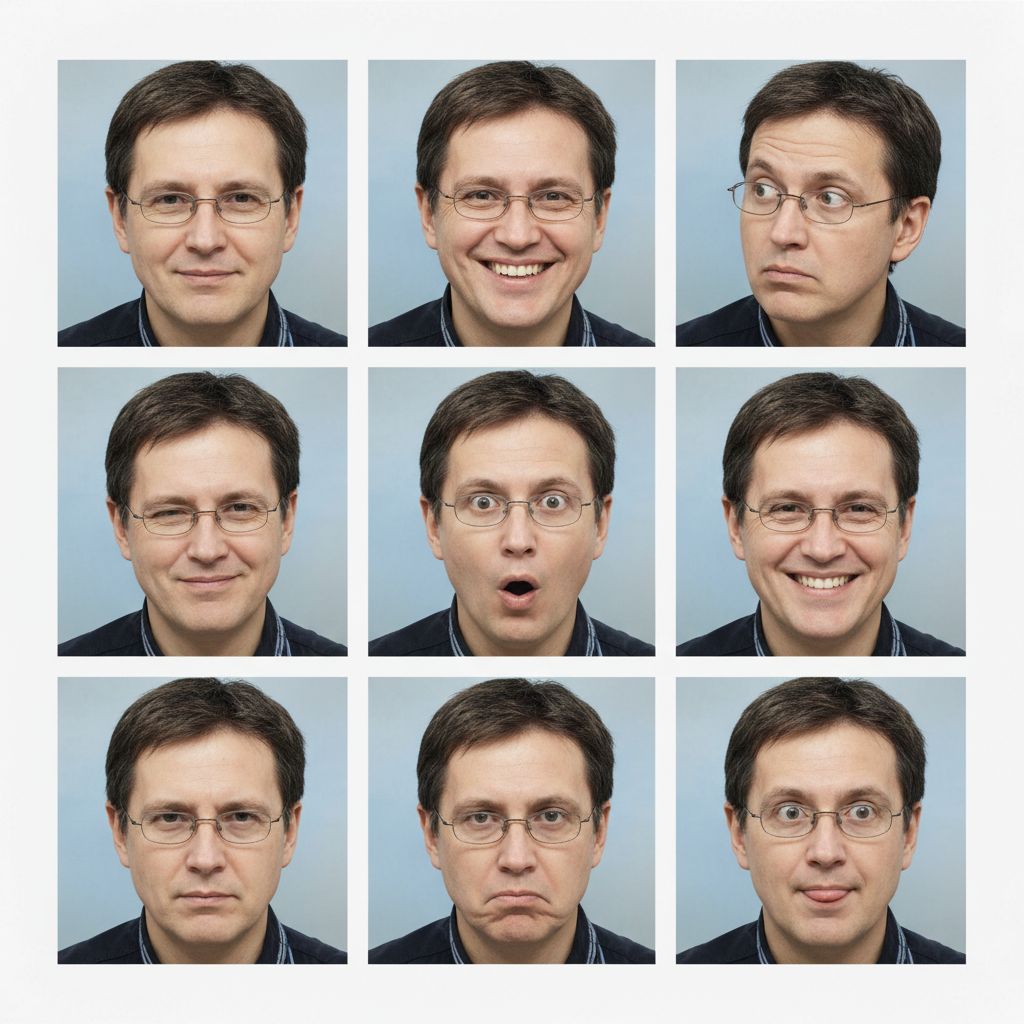 Create 9-grid photo booth layouts from single photos. Upload any selfie or portrait and instantly generate realistic photo booth grids with Nano Banana AI.